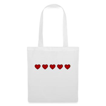 Ligne de symbole de cœurs - Sac en tissu - blanc - Devant