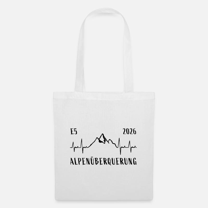 Alpenüberquerung E5 2026 - Stoffbeutel - Weiß