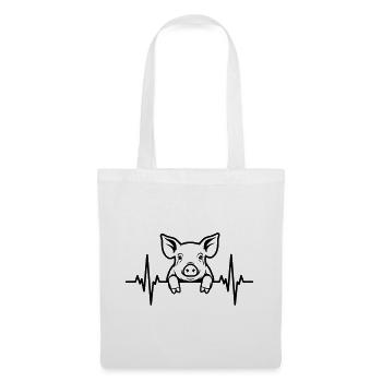 Battement de cœur de cochon – Doux Porcelet - Sac en tissu - blanc - Devant