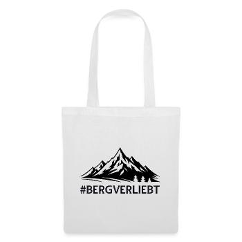 Bergverliebt mit Hashtag Bergige Landschaft Berge  - Stoffbeutel - Weiß - Vorne
