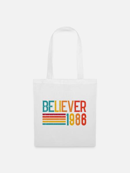 Believe 1986 Regenbogen Retro - Stoffbeutel - Weiß