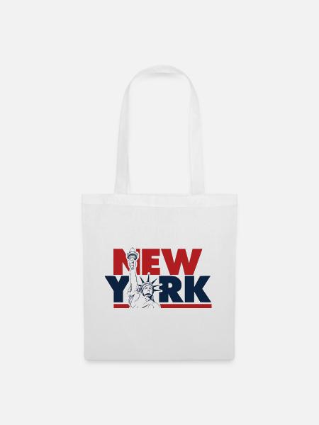 New York Freiheit Grafik - Stoffbeutel - Weiß