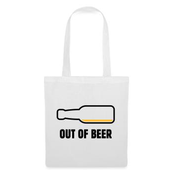 Out Of Beer (Bier / Bierchen / Biertrinker POS 2C) - Stoffbeutel - Weiß - Vorne