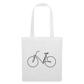 Fahrrad | Eine Linie handgezeichnet - Geschenk - Stoffbeutel - Weiß - Vorne