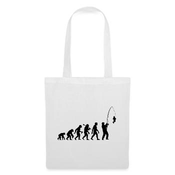 Angler Evolution Retro Angel Lustiges Angeln - Stoffbeutel - Weiß - Vorne