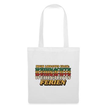Mein liebstes Fach: Weihnachtsferien - Stoffbeutel - Weiß - Vorne