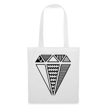 Diamant mit Muster - Stoffbeutel - Weiß - Vorne