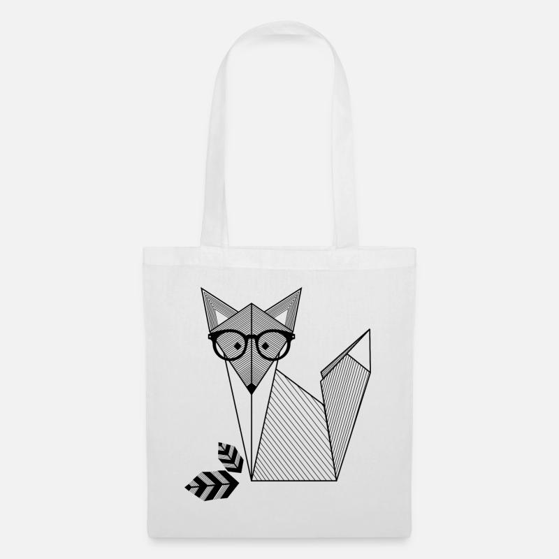 Fuchs mit Brille - Stoffbeutel - Weiß