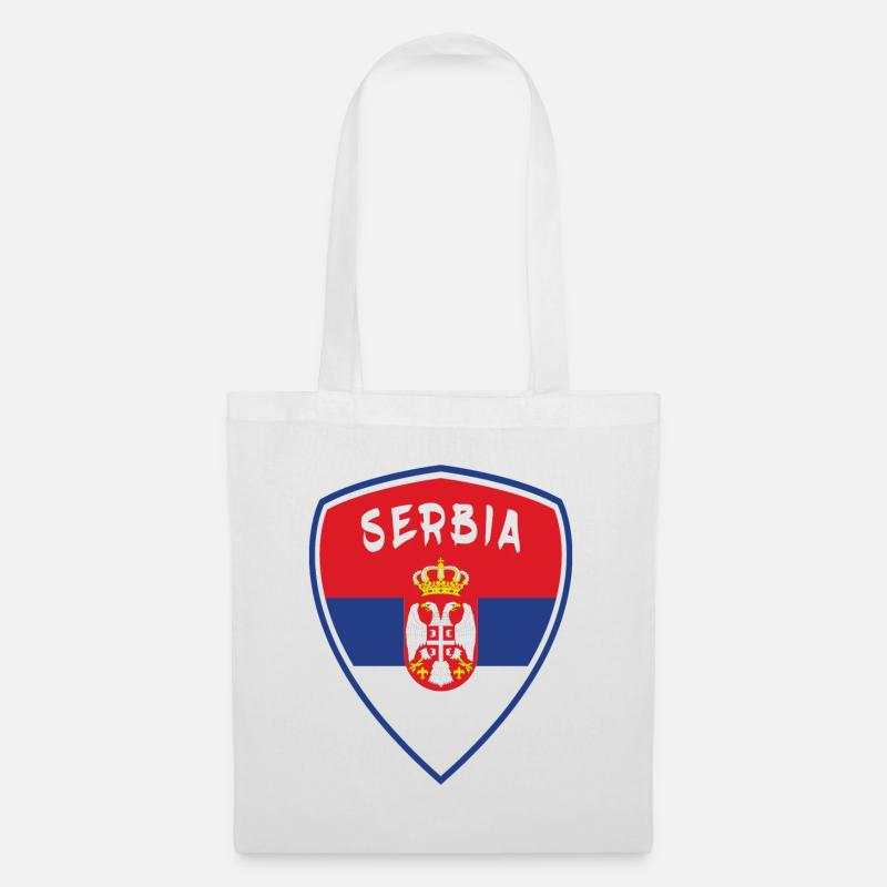 Serbien Wappen Design / Geschenk Belgrad Balkan - Stoffbeutel - Weiß
