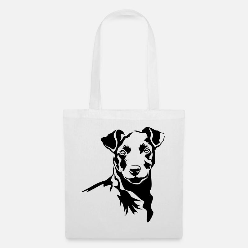Patterdale Terrier Kopf - Stoffbeutel - Weiß