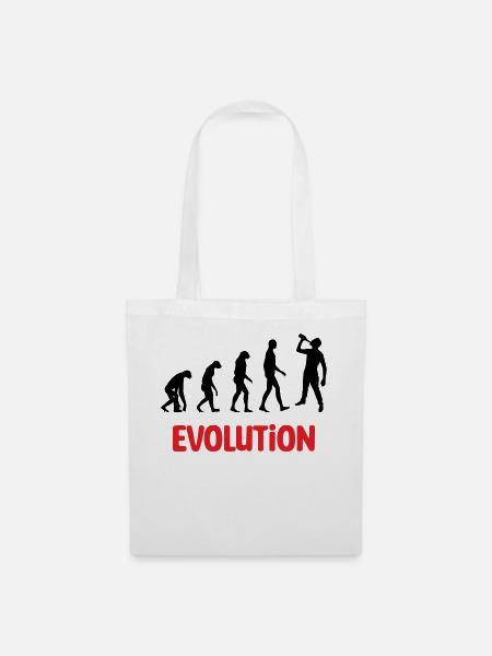 Evolution : Alkohol / Alkohol / Humor - Stoffbeutel - Weiß