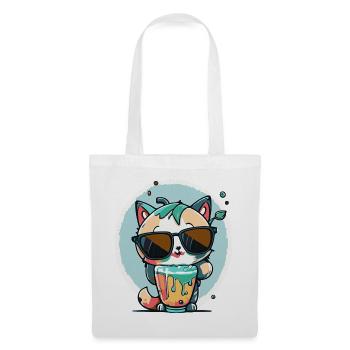 cool cat with sunglasses - Tote Bag - white - Front