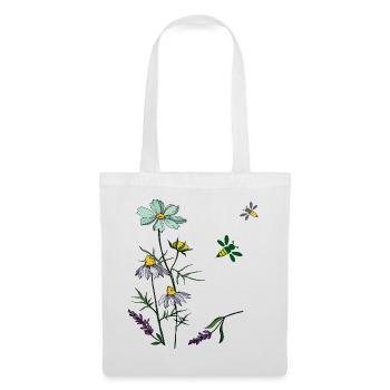 Herbs, chamomile, bees - Tote Bag - white - Front