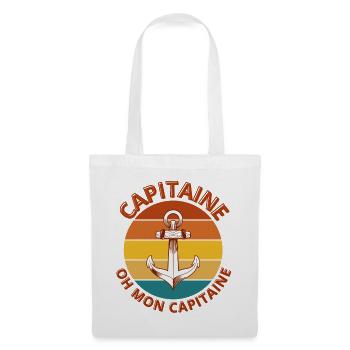 capitaine, oh mon capitaine, marin - Sac en tissu - blanc - Devant