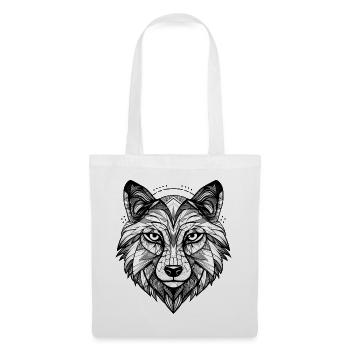 Wolf Geometrisch - Stoffbeutel - Weiß - Vorne