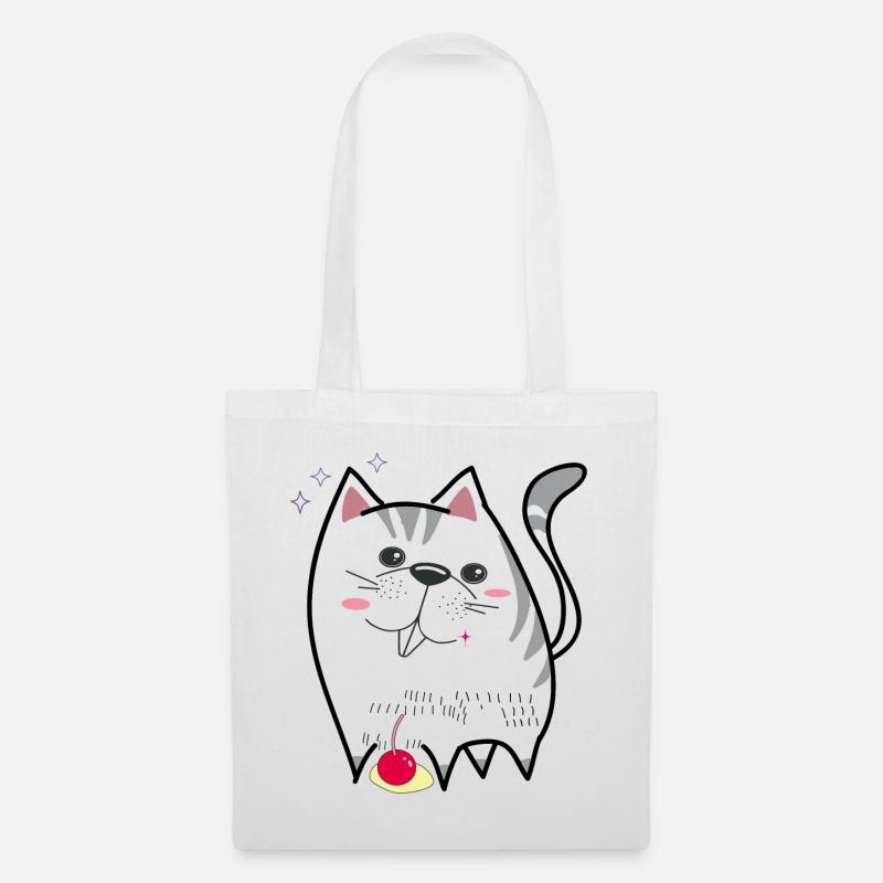 niedliche Katze - Stoffbeutel - Weiß