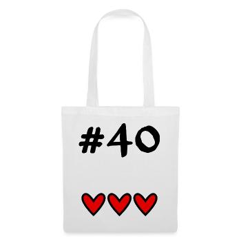 40. 40 ANS. 40e ANNIVERSAIRE. ANNIVERSAIRE 40 ANS. - Sac en tissu - blanc - Devant
