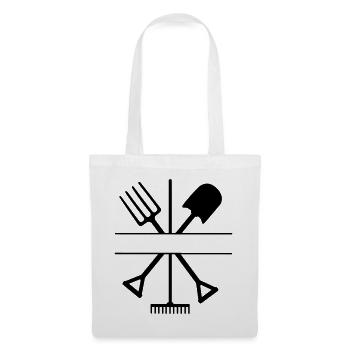 Outil de jardin croisé avec l’espace de texte - Sac en tissu - blanc - Devant