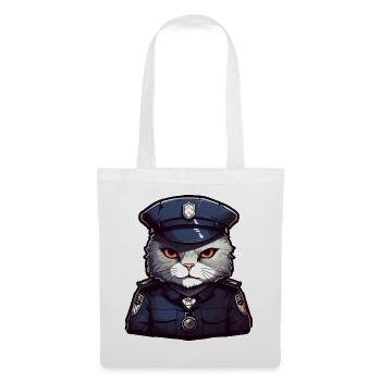 Chat de police - Sac en tissu - blanc - Devant