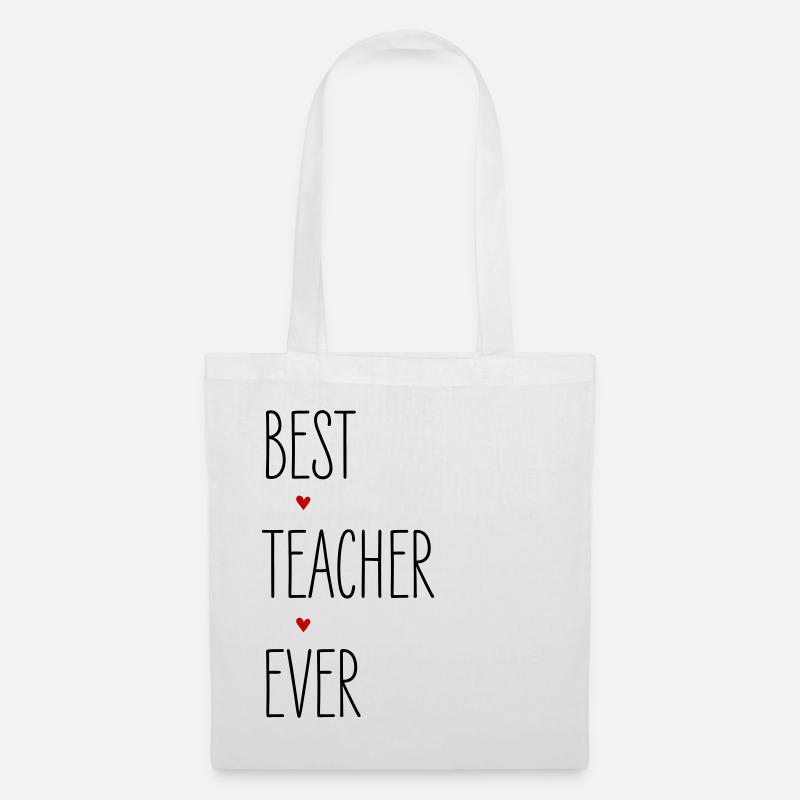 Lehrer, Best Teacher Ever, Schule, Abi, Abschluss - Stoffbeutel - Weiß