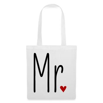 Matching Look Mr and Mrs Valentine's Day Matching Pair - Tote Bag - white - Front
