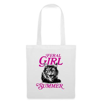 Feral Girl Summer Women Girls Cat Lover Summer - Tote Bag - white - Front