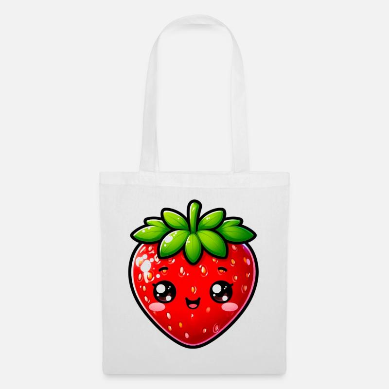 Erdbeeren Erdbeeren - Stoffbeutel - Weiß