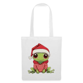 Frosch Weihnachten Süß Niedlich Xmas Weihnachtlich - Stoffbeutel - Weiß - Vorne