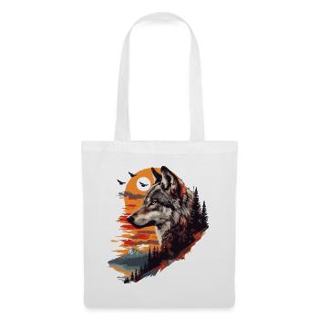 Wolf Wolf's Head Forest Nature Mountains Wilderness Sun - Tote Bag - white - Front