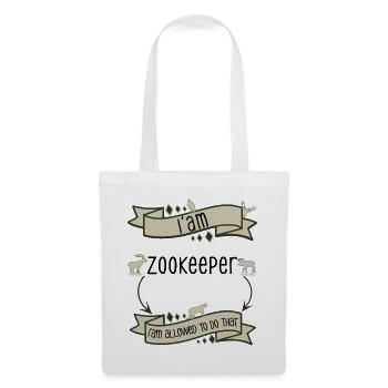Je suis gardien de zoo, j’ai le droit de le faire. - Sac en tissu - blanc - Devant