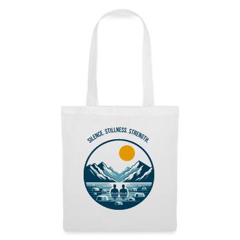 Eisbaden im Bergsee in den Alpen Wintersport Logo - Stoffbeutel - Weiß - Vorne