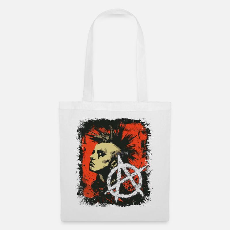 Punkrock Mädchen - Stoffbeutel - Weiß