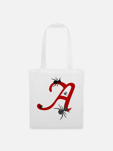 Lettre A Initiale - Sac en tissu - blanc