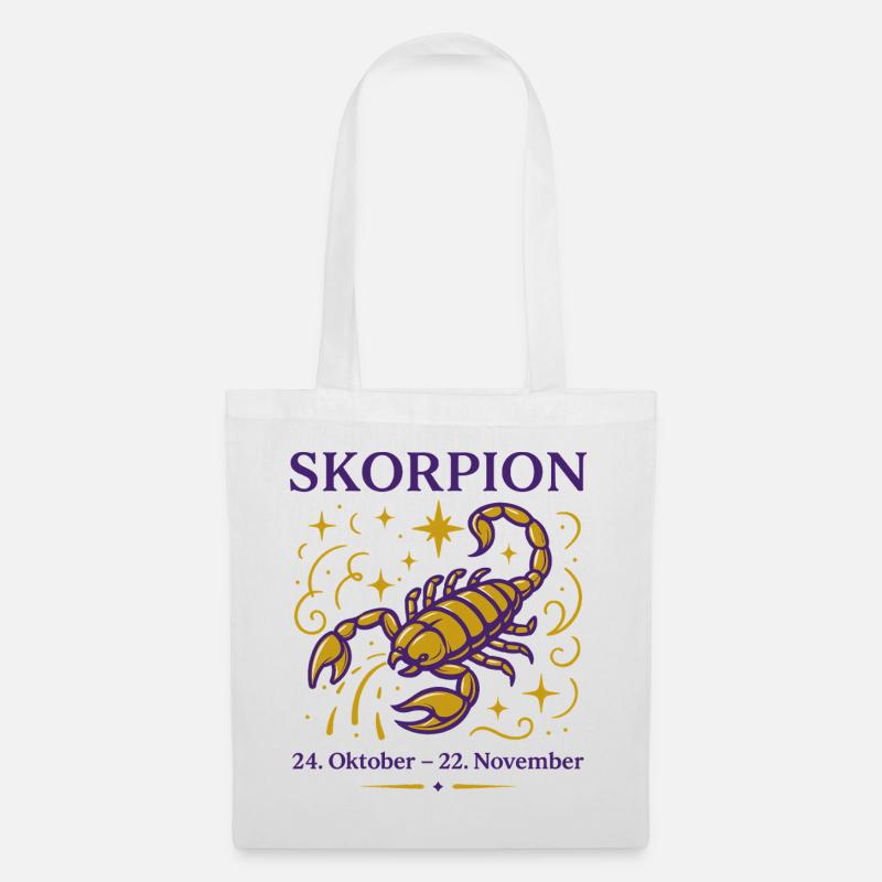 Sternzeichen Skorpion - Stoffbeutel - Weiß