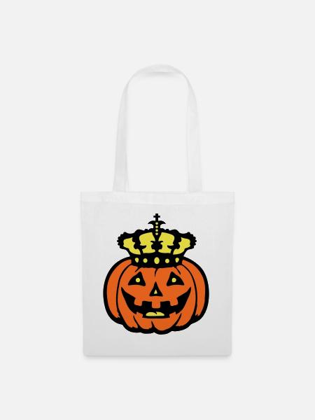Halloween Kürbiskönig Krone König Kürbis Herrscher - Stoffbeutel - Weiß
