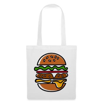 Bunte Hamburger Silhouette - Stoffbeutel - Weiß - Vorne