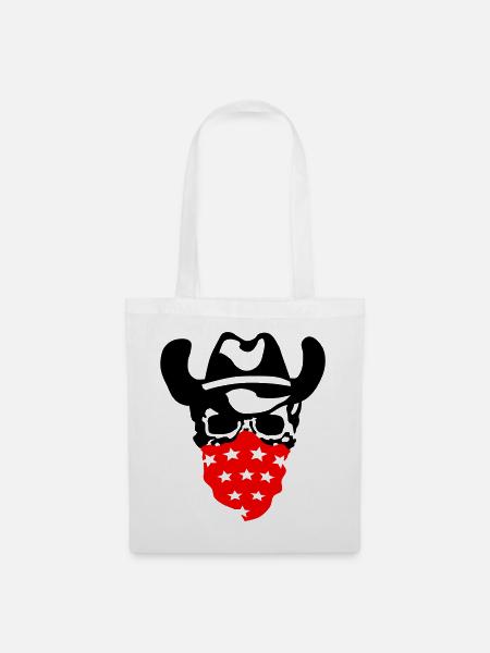 Cowboy Schädel - Stoffbeutel - Weiß