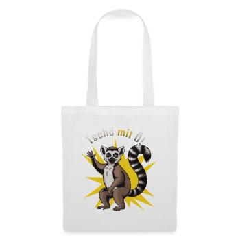 Lemur Tschö mit Ö Abschied. Wortspiel. - Stoffbeutel - Weiß - Vorne