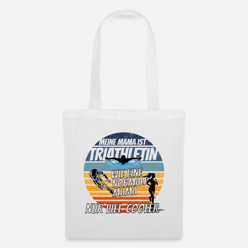 Ma mère est une triathlète - comme c’est cool - Sac en tissu - blanc
