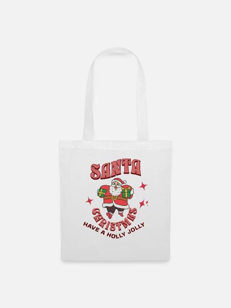 Santa Geschenke Cartoon Weihnachtsszene - Stoffbeutel - Weiß