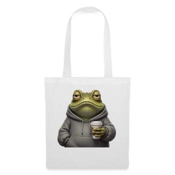 Müder Frosch Kaffee Morgenmuffel - Stoffbeutel - Weiß - Vorne