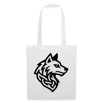Wolf Kopf Wikinger - Stoffbeutel - Weiß - Vorne