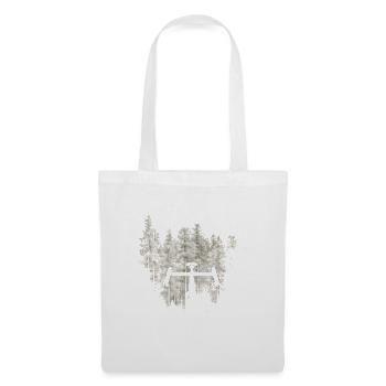 Vintage Forest Front Bike Silhouette - Tote Bag - white - Front