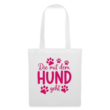 Celui qui marche avec le chien qui dit pattes - Sac en tissu - blanc - Devant