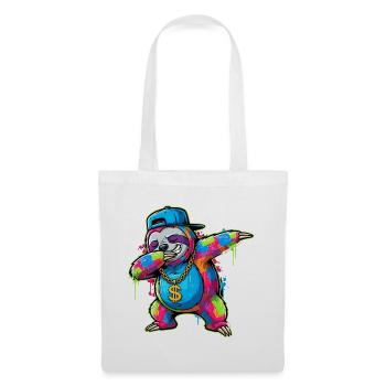 Dabbing Sloth Street Style - Street Art Graffiti - Stoffbeutel - Weiß - Vorne