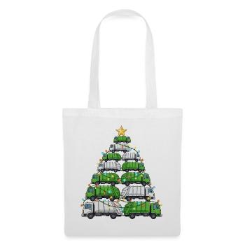 Cadeau drôle de sapin de Noël pour camion poubelle - Sac en tissu - blanc - Devant