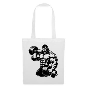 gorille musclé qui fait de la musculation - Sac en tissu - blanc - Devant