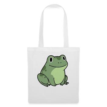 Kuschelfrosch Cartoon niedlicher Kinder Frosch - Stoffbeutel - Weiß - Vorne