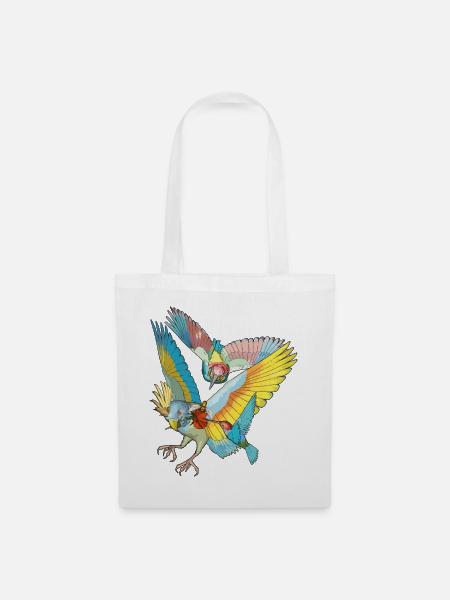 Bunte Vögel - Stoffbeutel - Weiß
