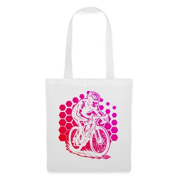 Motif minimaliste du vélo de route - Sac en tissu - blanc - Devant